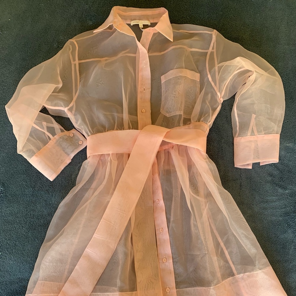Maje Paris Organza Dress with Slip